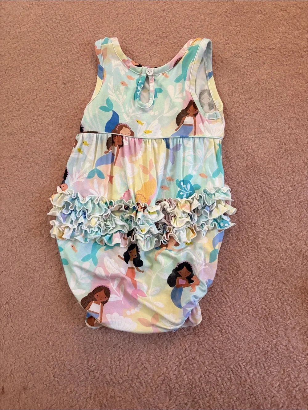 Little Sleepies Pastel Mermaid Ruffle Romper